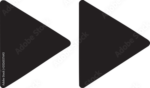 Black, right and left arrow icons, navigation symbols, vector graphics