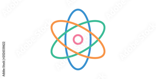 Atom Icon Logo in Physics.