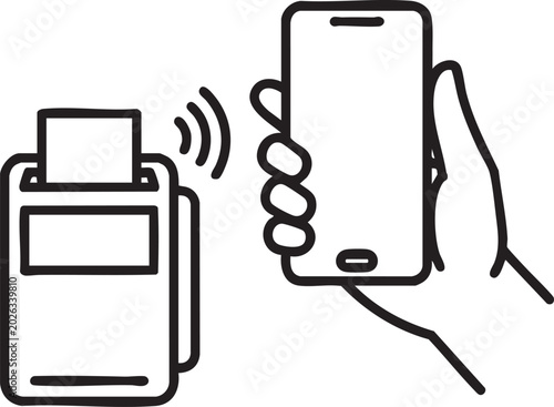 Mobile payment, contactless transaction, NFC technology, wireless transfer, payment terminal