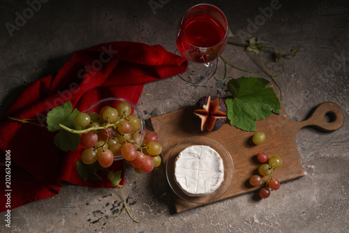 Wooden board with sweet rip...