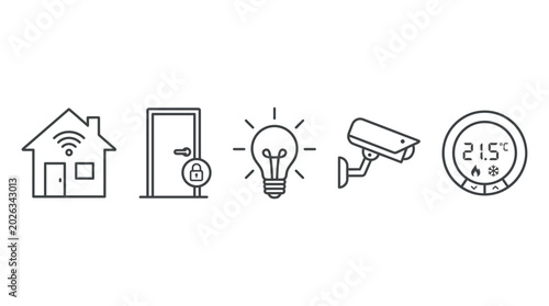 Smart home security system with connected devices and temperature control