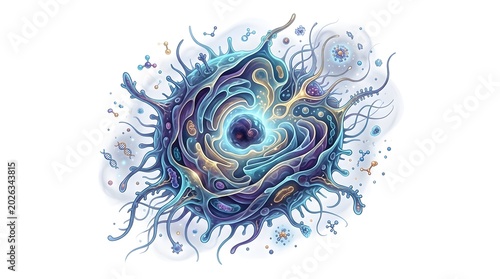 Vibrant swirling abstract colorful digital art.