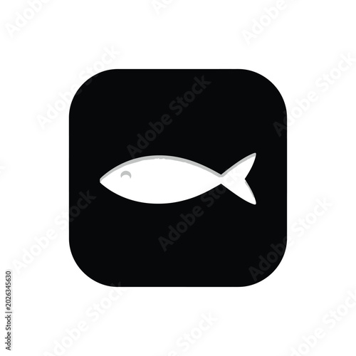 White fish on black background.