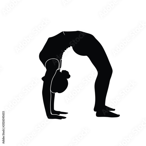Tableau sur toile Woman Doing Backbend Exercise.
