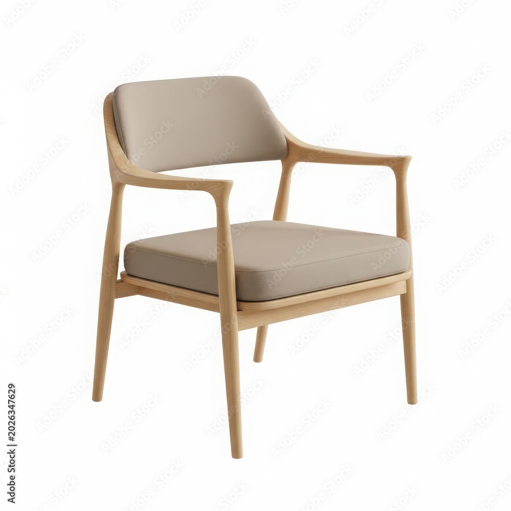 Obraz premium A Pixelated Image of a Wooden Chair with Gray Cushion