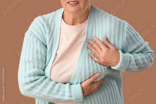 Mature woman suffering from...