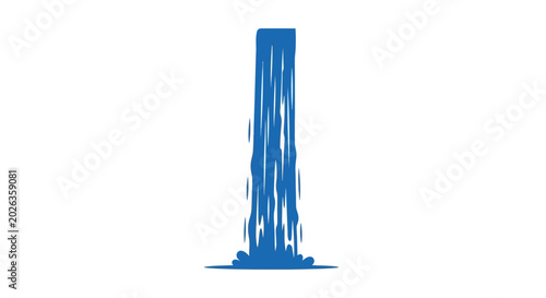 Bild auf Leinwand Blue Liquid Pouring Down Freely.