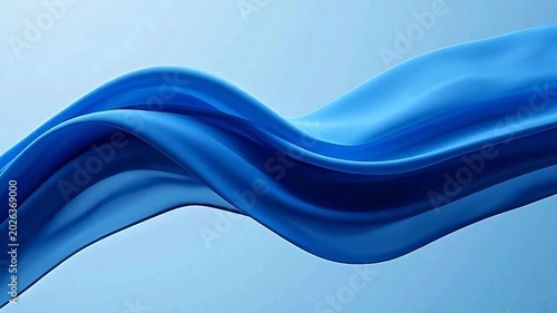 Blue ribbon flowing gracefully