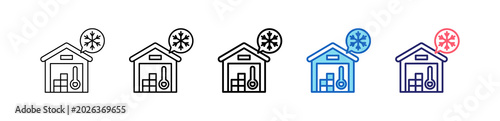 Fotografie Cold Storage Icon In 5 Different Styles Set Collection.
