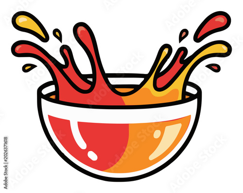 Refreshing fruit punch bowl icon isolated on white. Generative AI