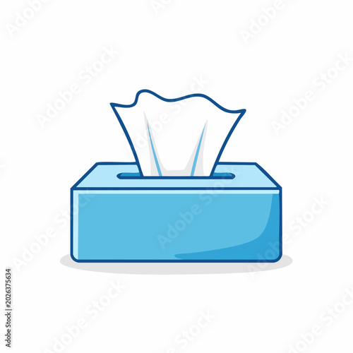 Blue tissue box with white tissues