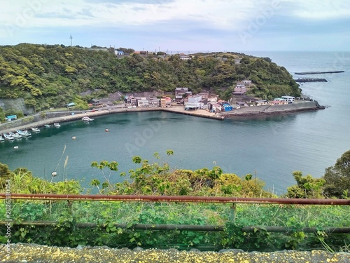 Canvas Print View of Habu Port from the Observatory, Izu Oshima