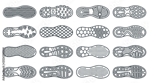 Foto Collection of Shoe Soles with Different Patterns.