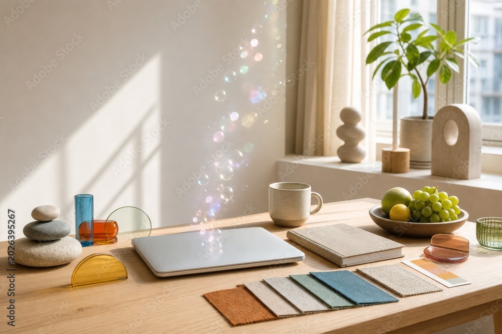 Fototapeta premium Mindful Tech Tactile Desk Concept