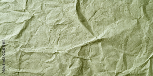 Sage Green Crumpled Paper Texture Background with Wrinkled and Creased Surface Vector Illustration