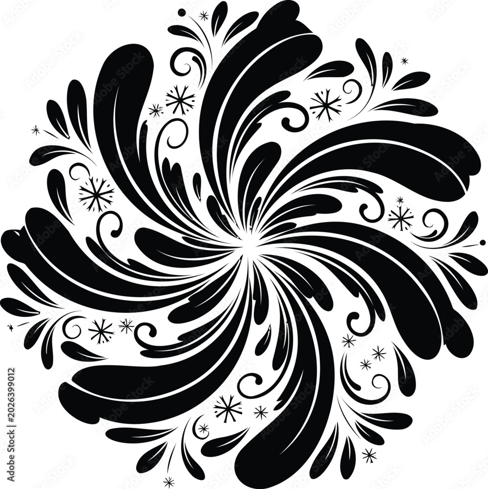 Fototapeta premium Abstract floral pattern swirl mandala circular vector illustration design for creative decor.