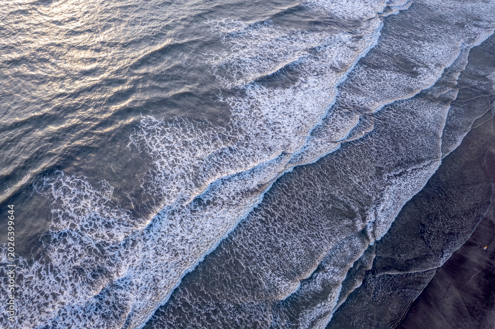 Naklejka premium A stunning aerial drone view of Dapoli Beach along the Konkan coastline in Ratnagiri district, Maharashtra, India.