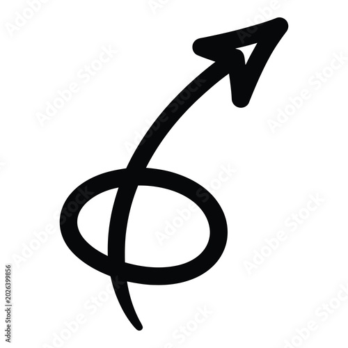Foto Black musical eighth note with arrow pointing up  music notation symbol icon