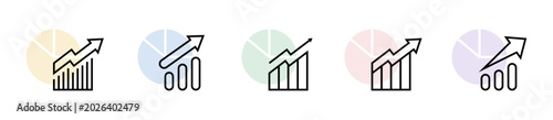 Photos Conjunto de iconos de crecimiento financiero
