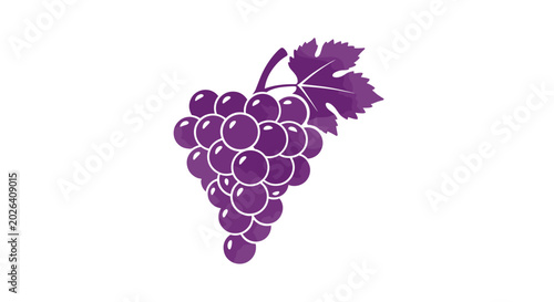 Bild auf Leinwand A Bunch of Ripe Purple Grapes with a Leaf.