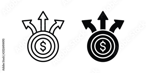 Financial diversification vector icons