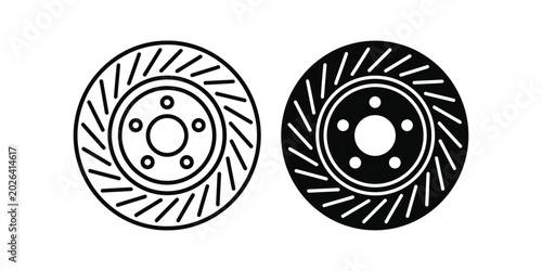 Φωτογραφία Brake disc rotor icon set vector