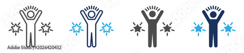 Εκτύπωση καμβά enthusiasm icon set multi concept