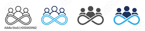 human relationships icon set multi concept