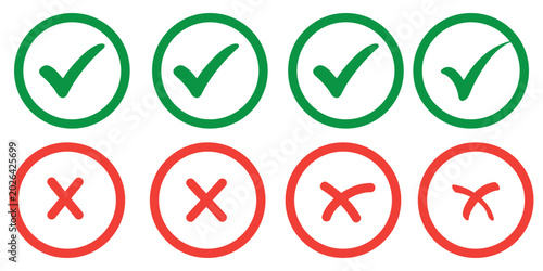 Tableau sur toile Check tick mark icon set