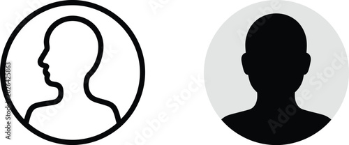 Tableau sur toile Two profile silhouette of human heads person user