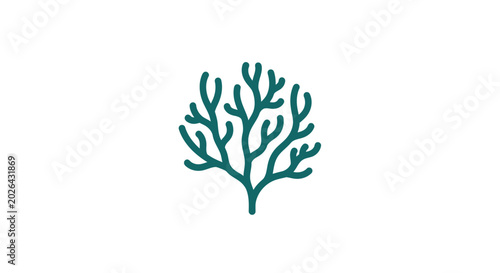 Quadro em tela Coral Reef Icon Green Sea.
