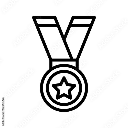 Photos Black and white medal icon ideal for awards, achievements, certificates, congratulatory messages, and graphic design projects