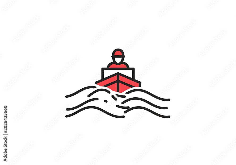 Naklejka premium Professional boat operator icon isolated on transparent background for maritime transport services