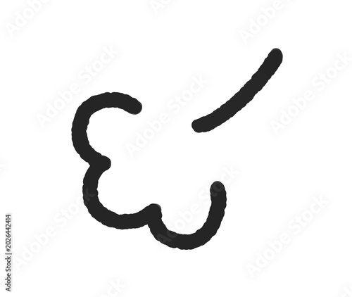 ため息　息　マーク　線画