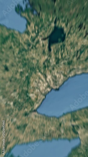 Earth Zoom From Space to Downtown Toronto Canada 