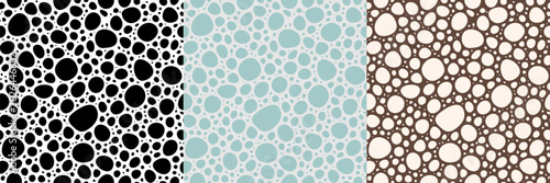 Valokuva abstract seamless pattern, organic porous cellular texture with irregular rounded shapes resembling natural foam or pebbles in three color variations