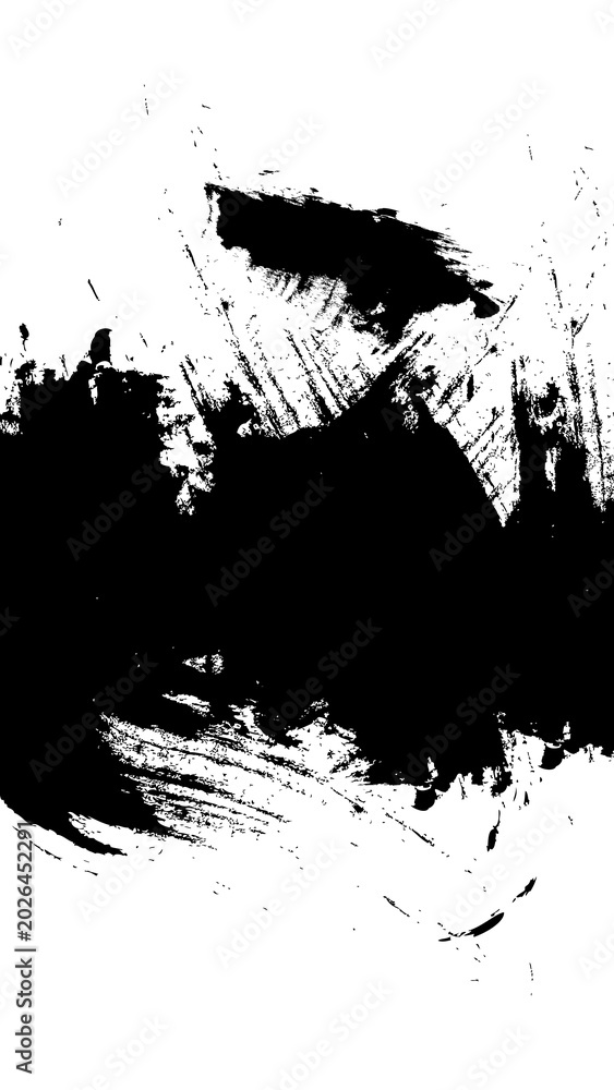 Obraz premium Black ink brush stroke grunge texture overlay