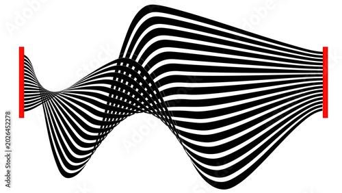 Dynamic optical illusion expanding black and white stripes