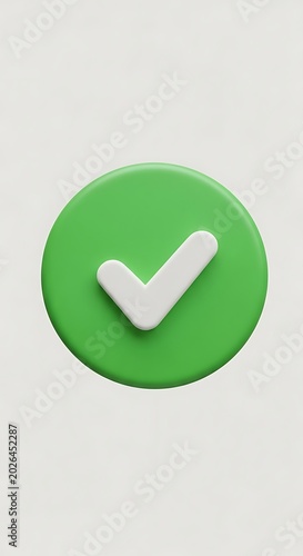 3D green circle with white checkmark symbol