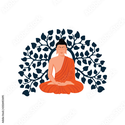 Illustration for happy vesak day celebration card background
