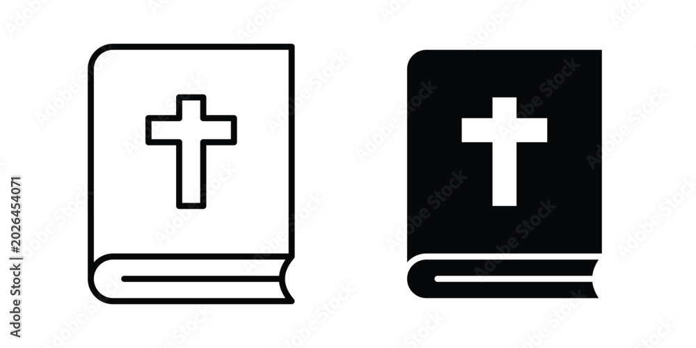 Obraz premium Bible icon - web black vector design.