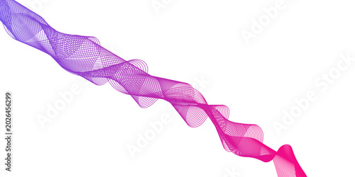 Bild auf Leinwand Abstract gradient wave background with purple and pink dynamic blended lines flo