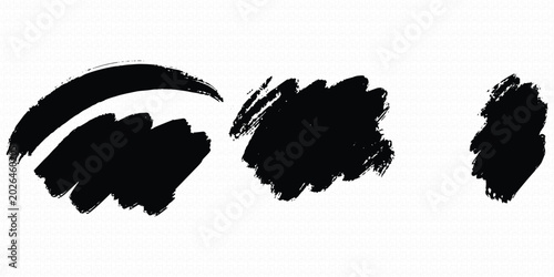 Black brush strokes on white background artistic brushstrokes for design
