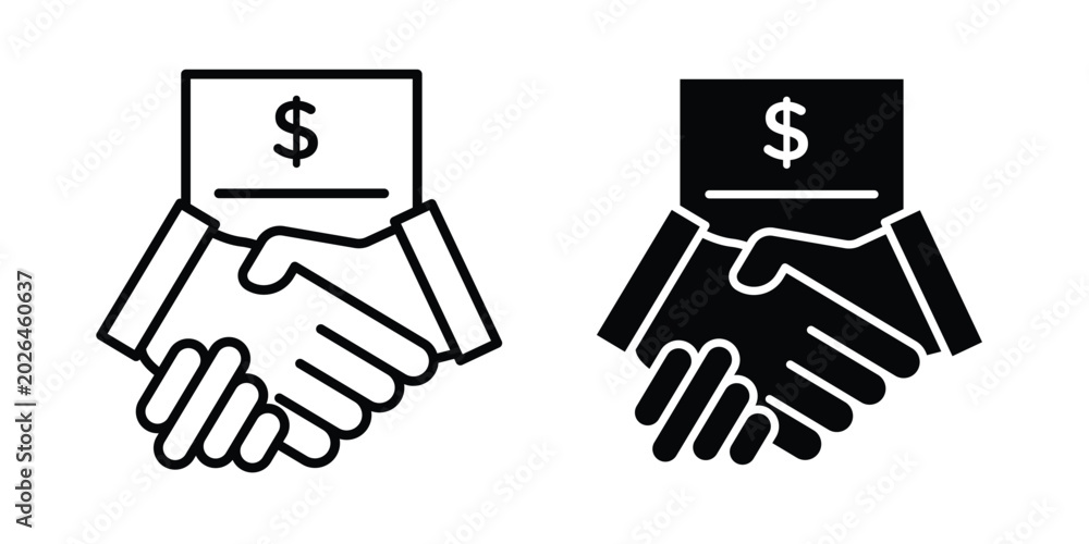 Fototapeta premium financial contract icon - web black vector design.