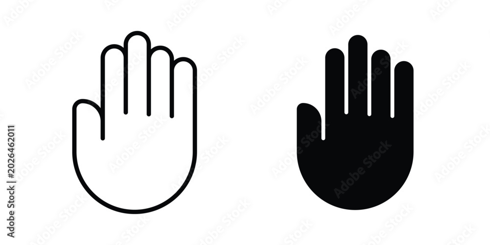 Obraz premium Hand icon - web black vector design.