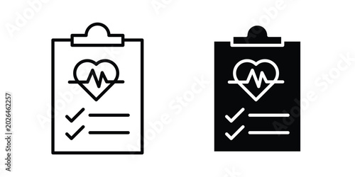 Schilderij op canvas Health report icon - web black vector design.
