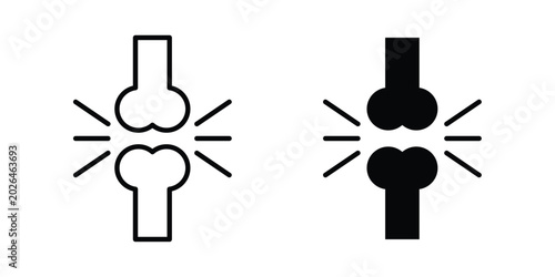 Принти на полотні Joint icon - web black vector design.