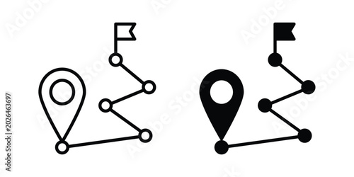 Journey icon - web black vector design.