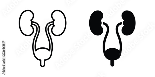 Canvastavla Kidneys icon - web black vector design.