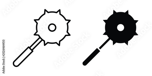 Foto Mace icon - web black vector design.